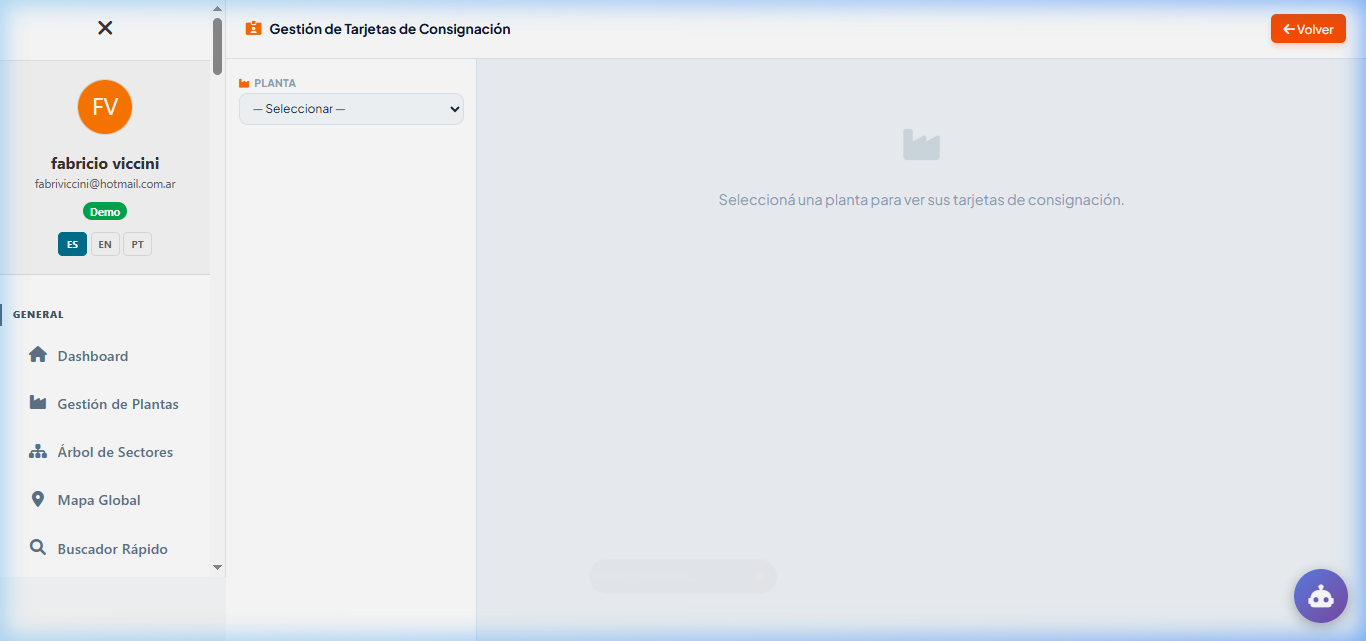 Gestor de Tarjetas de Consignación